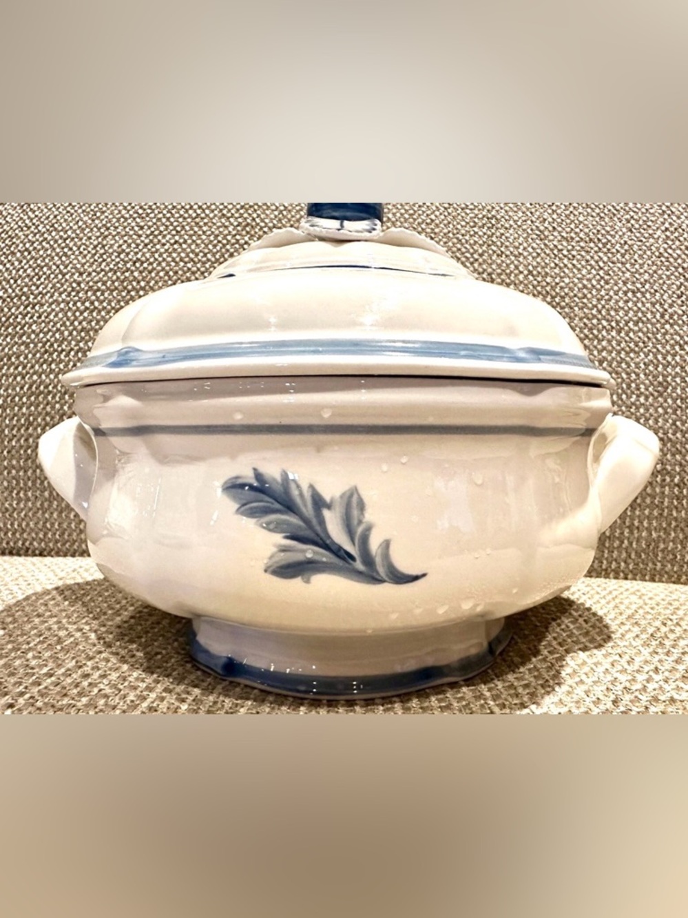 New Villeroy & Boch Casa Azul Soup Tureen with Lid, Blue & White German Ceramic